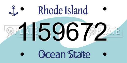 1I59672 Rhode Island License Plate