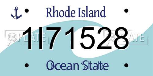 1I71528 Rhode Island License Plate