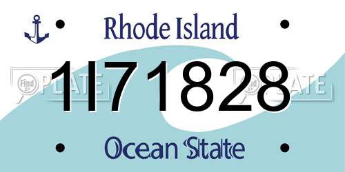 1I71828 Rhode Island License Plate