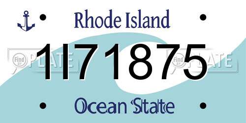 1I71875 Rhode Island License Plate