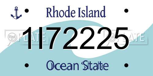 1I72225 Rhode Island License Plate