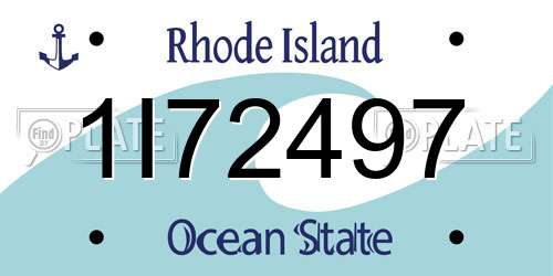 1I72497 Rhode Island License Plate