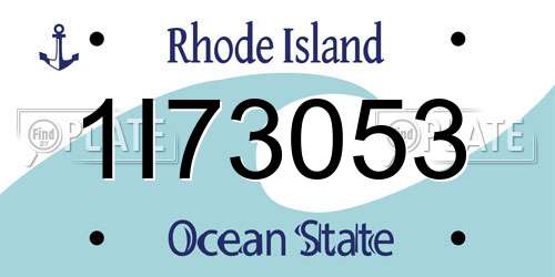 1I73053 Rhode Island License Plate
