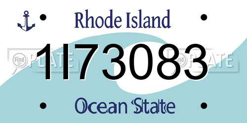 1I73083 Rhode Island License Plate