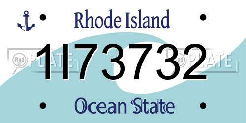 1I73732 Rhode Island License Plate