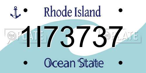 1I73737 Rhode Island License Plate