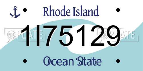 1I75129 Rhode Island License Plate
