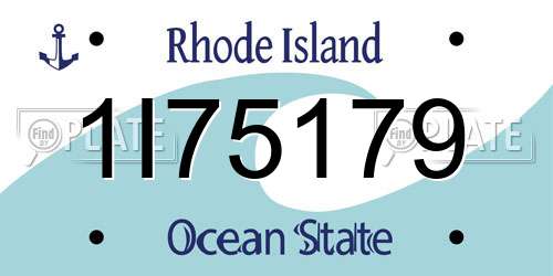 1I75179 Rhode Island License Plate