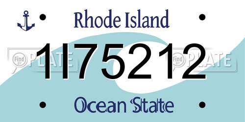 1I75212 Rhode Island License Plate