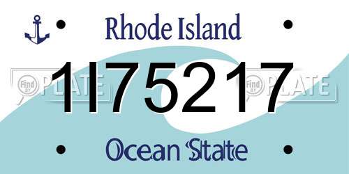 1I75217 Rhode Island License Plate