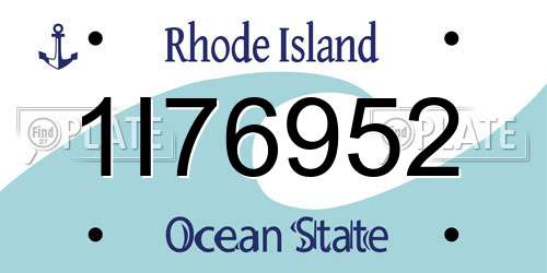 1I76952 Rhode Island License Plate