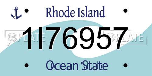 1I76957 Rhode Island License Plate