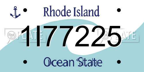 1I77225 Rhode Island License Plate