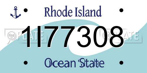 1I77308 Rhode Island License Plate
