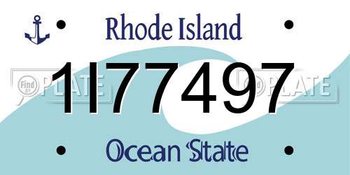 1I77497 Rhode Island License Plate
