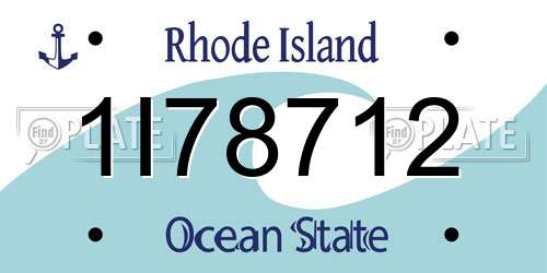 1I78712 Rhode Island License Plate