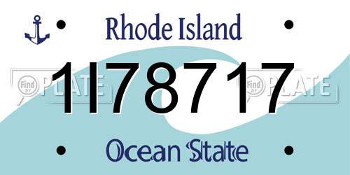 1I78717 Rhode Island License Plate
