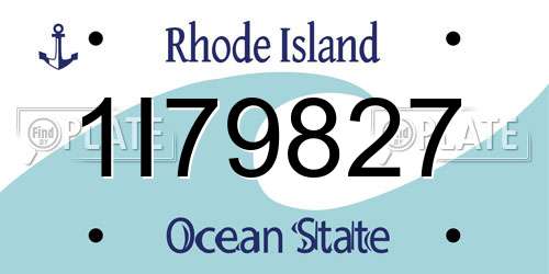 1I79827 Rhode Island License Plate