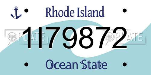 1I79872 Rhode Island License Plate