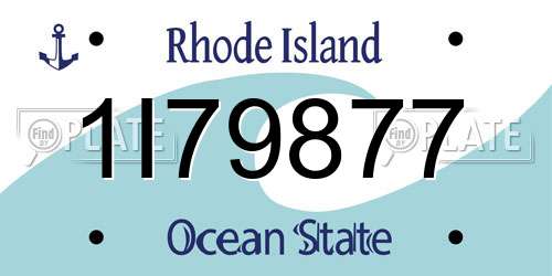 1I79877 Rhode Island License Plate