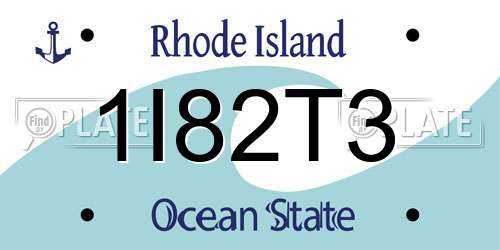 1I82T3 Rhode Island License Plate