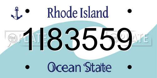 1I83559 Rhode Island License Plate