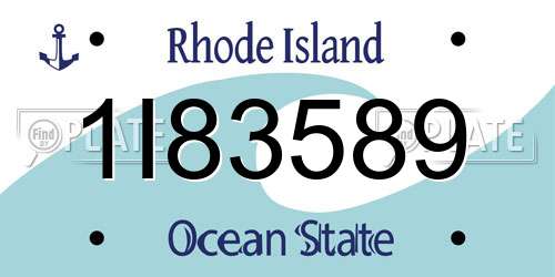 1I83589 Rhode Island License Plate