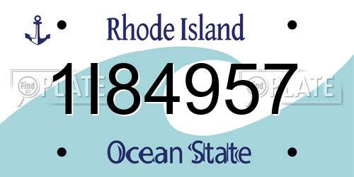 1I84957 Rhode Island License Plate