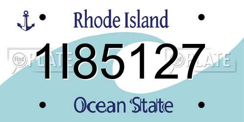 1I85127 Rhode Island License Plate