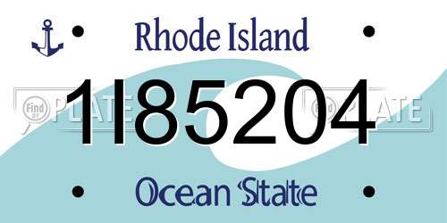 1I85204 Rhode Island License Plate