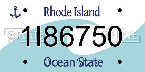 1I86750 Rhode Island License Plate