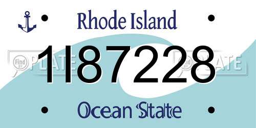 1I87228 Rhode Island License Plate