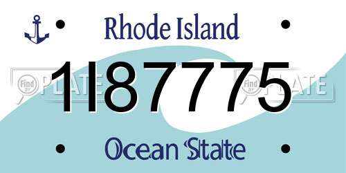 1I87775 Rhode Island License Plate