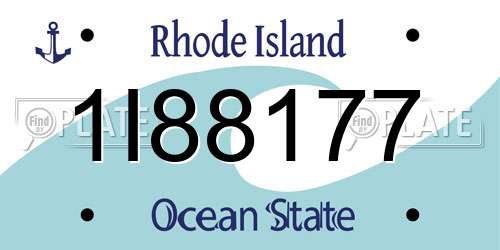 1I88177 Rhode Island License Plate