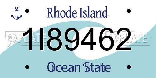 1I89462 Rhode Island License Plate