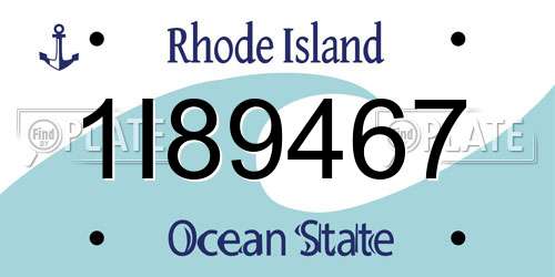 1I89467 Rhode Island License Plate