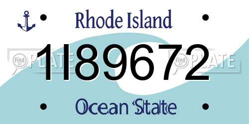 1I89672 Rhode Island License Plate