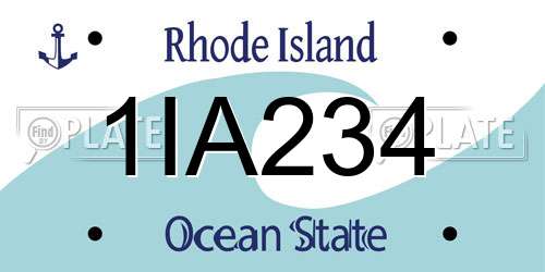 1IA234 Rhode Island License Plate