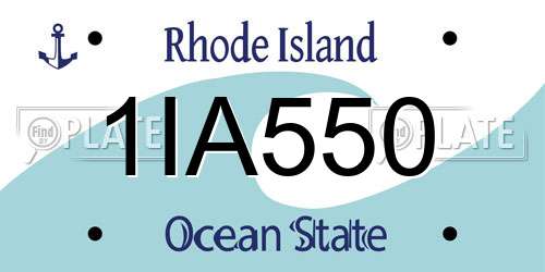 1IA550 Rhode Island License Plate