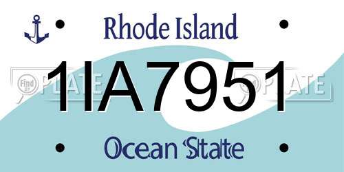 1IA7951 Rhode Island License Plate