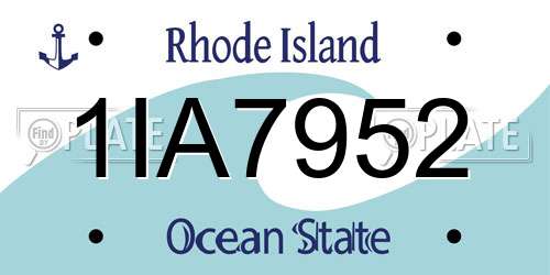 1IA7952 Rhode Island License Plate