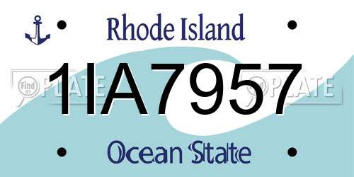 1IA7957 Rhode Island License Plate