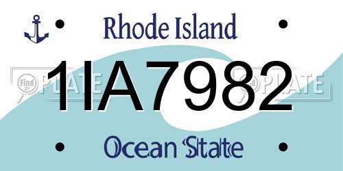 1IA7982 Rhode Island License Plate