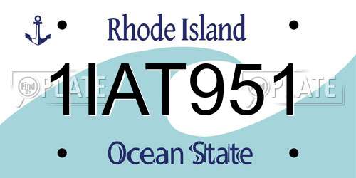 1IAT951 Rhode Island License Plate