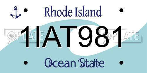 1IAT981 Rhode Island License Plate