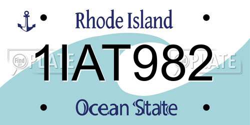 1IAT982 Rhode Island License Plate