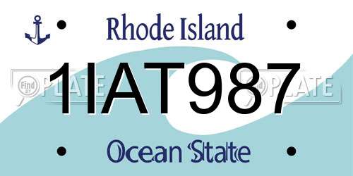 1IAT987 Rhode Island License Plate