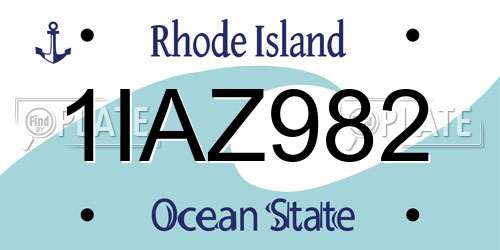 1IAZ982 Rhode Island License Plate