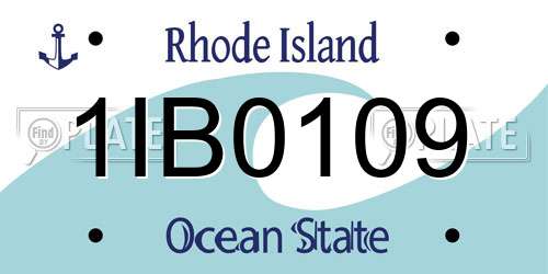 1IB0109 Rhode Island License Plate