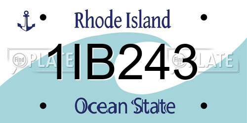 1IB243 Rhode Island License Plate